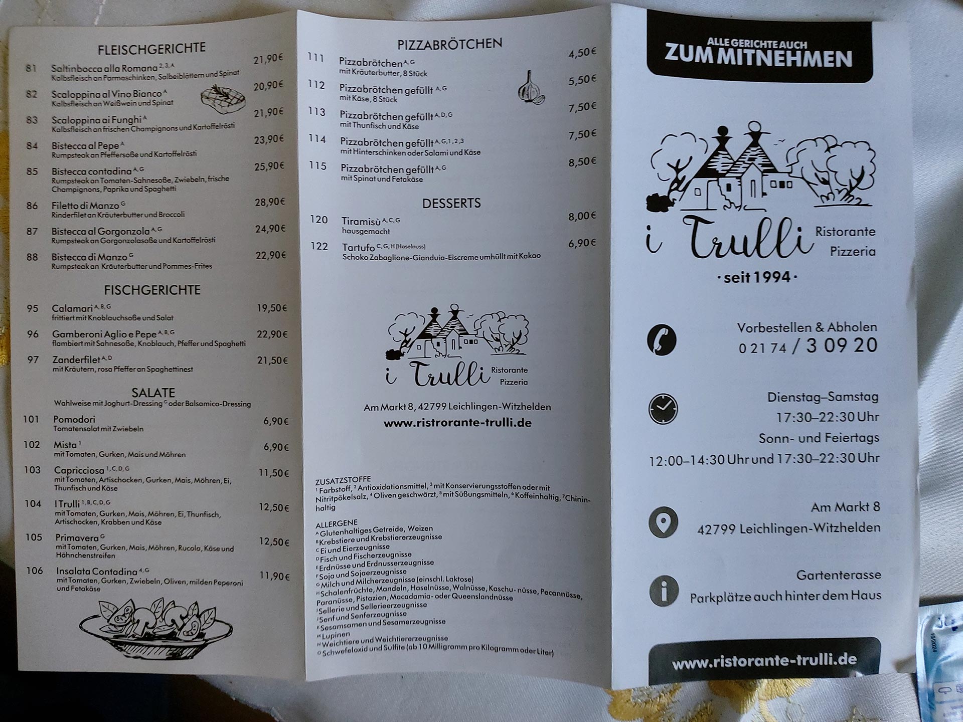 Ristorante I Trulli In Witzhelden | Einkaufen In Leichlingen